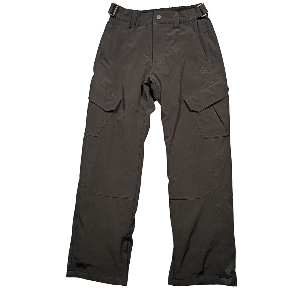 Gerry Snow Pants Mens M Softshell Fleece Lined Insulated Black Solid Ski Hiking